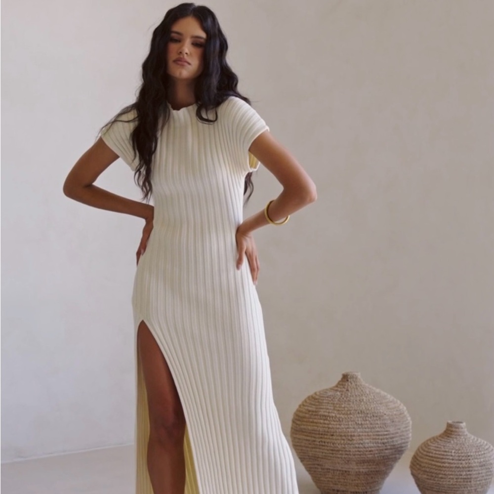 Sabo Skirt Cream Ribbed Maxi Dress